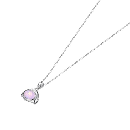 Aotiwe Collier Damen Hochzeit, Collier Damen Modeschmuck Sternbild Jungfrau Necklace Women Aesthetic Silber mit Rosa Ovalschliff Zirkonia 925 Silber von Aotiwe