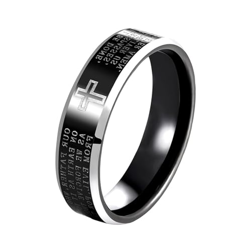 Aotiwe Eheringe Schwarz, Ring Hochzeit Poliertes Kreuz 8mm Modeschmuck Ringe Wolfram Größe 57 (18.1) von Aotiwe