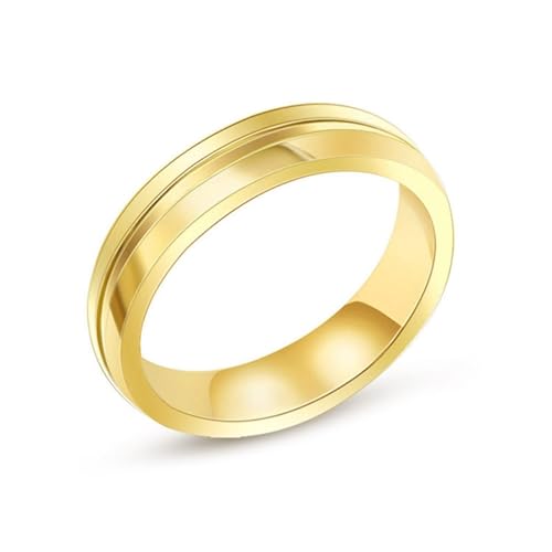 Aotiwe Eheringe Vergoldet, Schmuck Ring Polierte 5mm Nut Herren Ringe Fantasy Edelstahl Größe 60 (19.1) von Aotiwe