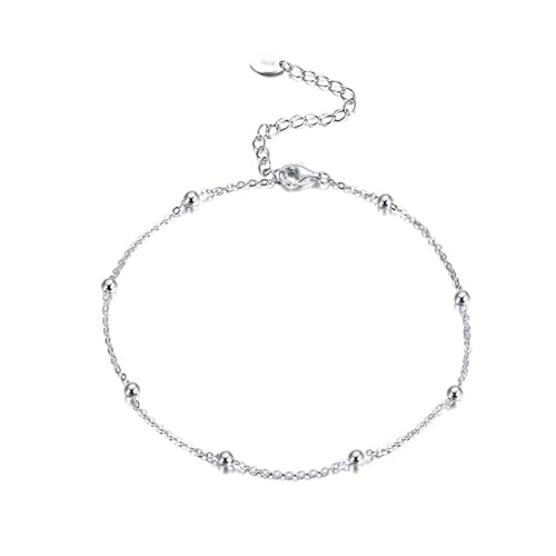 Aotiwe Fußkettchen Silber, Damen Fusskette Silber 925 Boho Stil Kette mit Perle Fußkette für Damen von Aotiwe