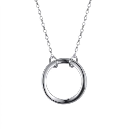 Aotiwe Halskette Damen Silber für Charm, Halskette Damen 925 Kreis Damen Halskette Dünn 40+5cm Geschenke für Frauen von Aotiwe