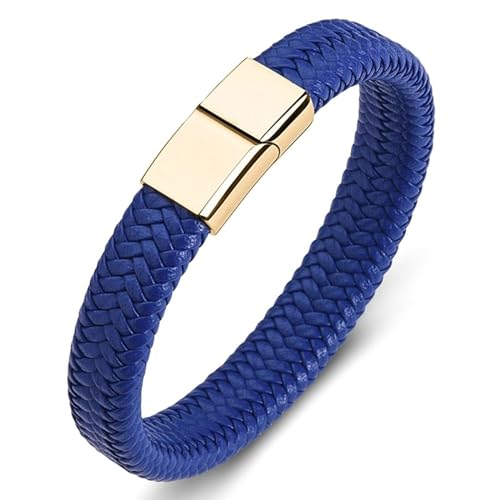 Aotiwe Herren Armband, Armreif Blau Geometrischer Typ Men Bracelet Pu Leder 20cm Beste Freundin Geschenke von Aotiwe