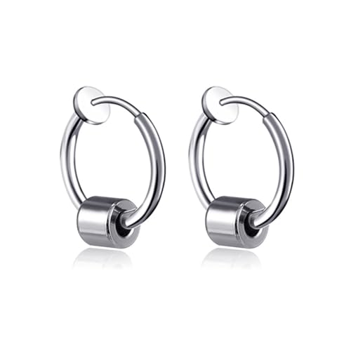 Aotiwe Hoop Earrings Set, Silver Hoop Earrings mit Runden Anhängern Silber Edelstahl Lustige Geschenke von Aotiwe