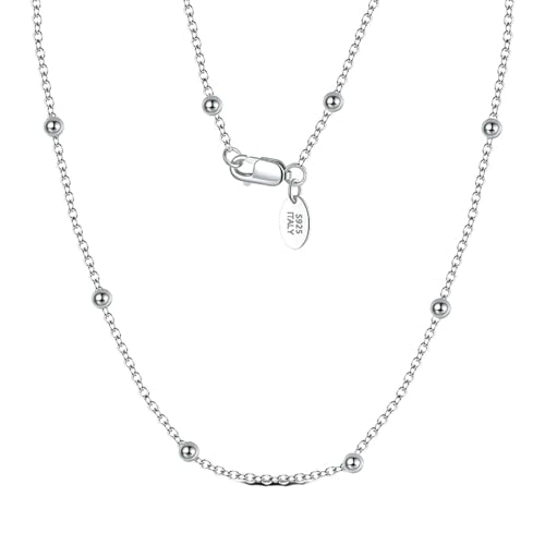 Aotiwe Necklace Vintage, Freundschaftskette Silber 925 Kette Damen Kette Modern Silber 45cm Geschenk Hochzeit von Aotiwe