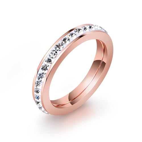 Aotiwe Verlobungsring, Herren Ringe Fantasy 3,5mm mit Zirkonia Rosegold Ring for Men Edelstahl Größe 54 (17.2) von Aotiwe