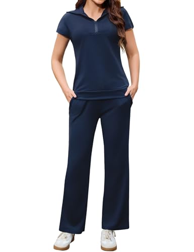 Aottori Damen Jogginganzug Zweiteiler Hausanzug Sommer Outfits Tracksuit Kurzarm 2 teiler Freizeitanzug Trainingsanzug Sport Lounge Set Elegant Loungewear Homewear Marine M Aottori Damen Jogginganzug Zweiteiler Hausanzug Sommer Outfits Tracksuit Kurzarm 2 teiler Freizeitanzug Trainingsanzug Sport Lounge Set Elegant Loungewear Homewear Marine M von Aottori