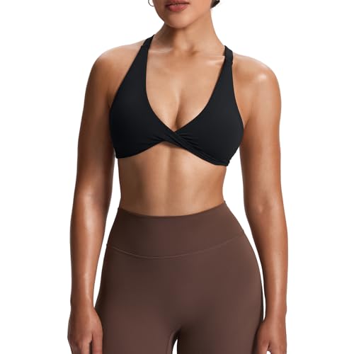 Aoxjox Damen Workout Sport BHS Fitness Rückenfrei Gepolstert Satara Low Impact BH Yoga Crop Tank Top, A Schwarz, Large Aoxjox Damen Workout Sport BHS Fitness Rückenfrei Gepolstert Satara Low Impact BH Yoga Crop Tank Top, A Schwarz, Large von Aoxjox