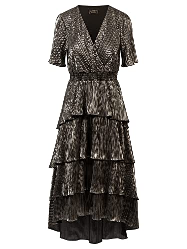 ApartFashion Women's Abendkleid, Silber-schwarz metallic, 40 von ApartFashion