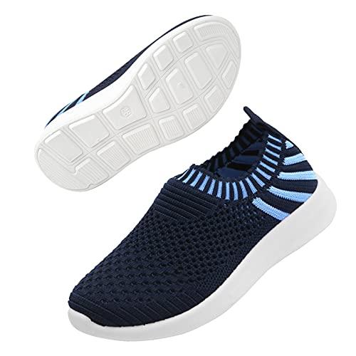 Apawwa Kinder Schuhe FüR MäDchen Und Jungs Kinder Turnschuhe Sportschuhe Slip On Laufschuhe Leicht Hallenschuhe Sneakers Tennisschuhe FüR Unisex-Kinder ZC48 Color Navy Size 31 von Apawwa