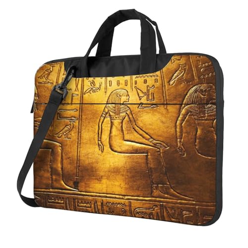 Apbdffjnf Ägypten Hieroglyphen Laptoptasche für Damen und Herren, Laptophülle, Computertasche, Aktentasche, Schultertasche mit Gurt, 33 cm, 35,6 cm, 39,6 cm, Schwarz , 14 inch von Apbdffjnf