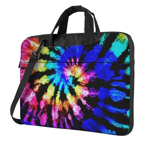 Apbdffjnf Batik-Laptop-Tasche für Damen und Herren, Laptophülle, Computertasche, Aktentasche, Schultertasche mit Gurt, 33 - 35,6 cm (13 - 14 - 15,6 Zoll), Schwarz , 13 inch von Apbdffjnf