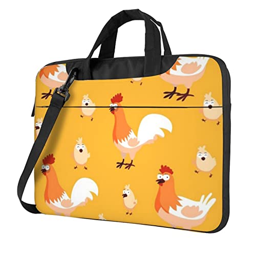 Apbdffjnf Chicken Chick Laptoptasche für Damen und Herren, Laptophülle, Computertasche, Aktentasche, Schultertasche mit Gurt, 33 cm, 35,6 cm, 39,6 cm (13 Zoll), Schwarz , 13 inch von Apbdffjnf