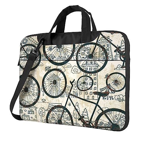 Apbdffjnf Fahrrad-Laptop-Tasche für Damen und Herren, Laptoptasche, Computertasche, Aktentasche, Schultertasche mit Gurt, 33 cm, 35,6 cm, 39,6 cm (13 Zoll), Schwarz , 13 inch von Apbdffjnf