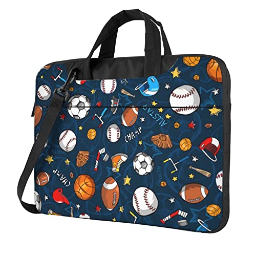 Apbdffjnf Laptoptasche für Damen und Herren, Baseball-, Basketball-, Basketball-, Fußball-, Hockey-, Laptop-, Computertasche, Aktentasche, Schultertasche mit Gurt, 33 - 35,6 cm (13 - 14 - 15,6, von Apbdffjnf