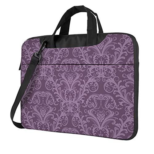 Apbdffjnf Laptoptasche für Damen und Herren, Laptoptasche, Aktentasche, Schultertasche mit Gurt, 33 cm, 35,6 cm, 39,6 cm, Violett, Schwarz , 15.6 inch von Apbdffjnf