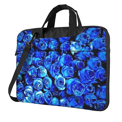 Apbdffjnf Laptoptasche für Damen und Herren, Laptoptasche, Aktentasche, Schultertasche mit Gurt, 33 cm, 35,6 cm, Blau, Schwarz , 13 inch von Apbdffjnf