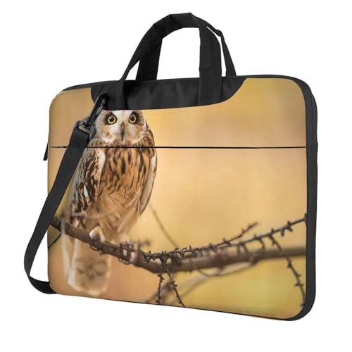 Apbdffjnf Laptoptasche mit Eulen-Motiv auf dem Baum für Damen und Herren, Laptophülle, Computertasche, Aktentasche, Schultertasche mit Gurt, 33 - 35,6 cm (13 - 14 - 15,6 Zoll), Schwarz , 13 inch von Apbdffjnf