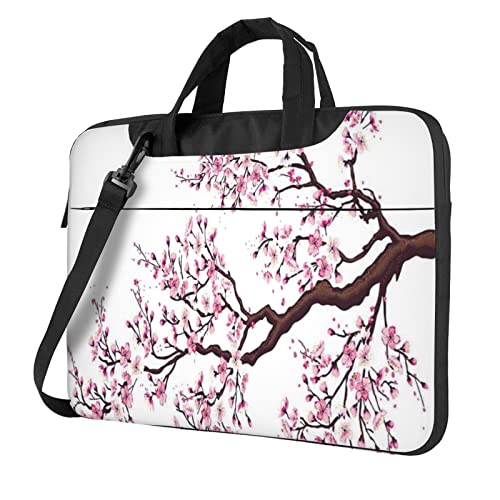 Apbdffjnf Laptoptasche mit Kirschblütenbaum, für Damen und Herren, Laptophülle, Computertasche, Aktentasche, Schultertasche mit Gurt, 33 cm, 35,6 cm, 39,6 cm, Schwarz , 14 inch von Apbdffjnf