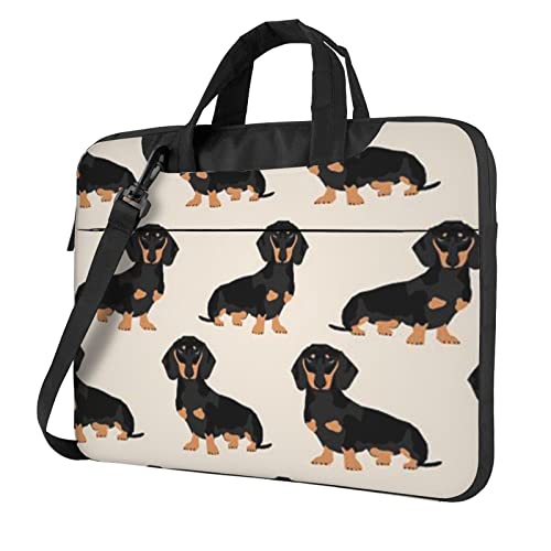 Apbdffjnf Laptoptasche mit niedlichem Hund, für Damen und Herren, Laptoptasche, Aktentasche, Schultertasche mit Gurt, 33 cm, 35,6 cm, 39,6 cm, Schwarz , 14 inch von Apbdffjnf