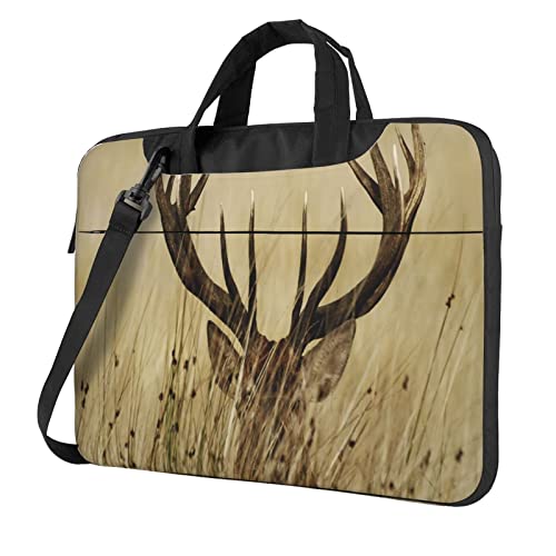 Apbdffjnf Laptoptasche mit weißem Schwanz, Hirsch, für Damen und Herren, Laptophülle, Computertasche, Aktentasche, Schultertasche mit Gurt, 33 - 35,6 cm (13 - 14 - 15,6 Zoll), Schwarz , 13 inch von Apbdffjnf