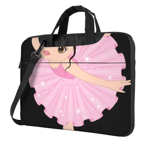 Apbdffjnf Little Ballerina Tanzende Mädchen Laptoptasche für Damen und Herren, Laptophülle, Computertasche, Aktentasche, Schultertasche mit Gurt, 33 cm, 35,6 cm, 39,6 cm, Schwarz , 13 inch von Apbdffjnf