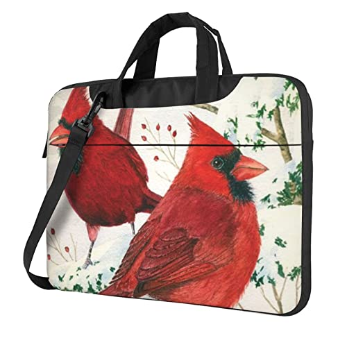 Apbdffjnf Red Birds Laptoptasche für Damen und Herren, Laptophülle, Computertasche, Aktentasche, Schultertasche mit Gurt, 33 cm, 35,6 cm, 39,6 cm, Schwarz , 14 inch von Apbdffjnf