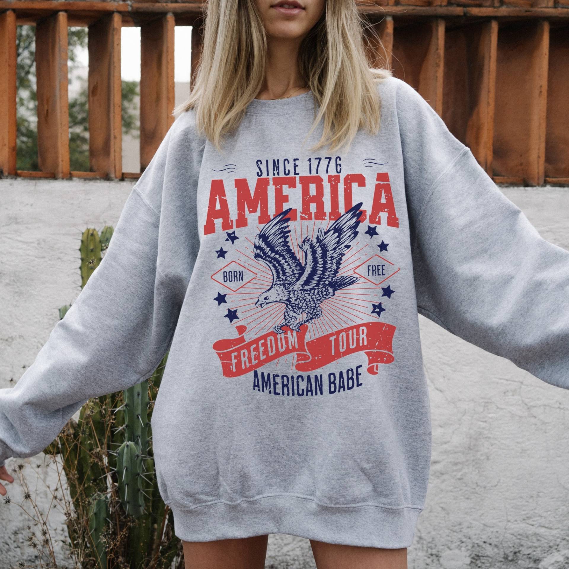 Patriotic Juli 4Th Sweatshirt Damen 4 Sweater Oversized Für Frauen Pullover American Girl von ApparelByAntonia