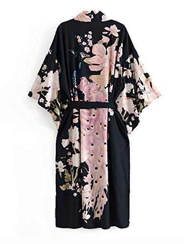 Applesauce - 838B - Übergröße Damen Kimono Lang Robe - Boho Floral (Einheitsgröße passt den meisten US 1X 2X 3X) - - Einheitsgröße Mehr von Applesauce