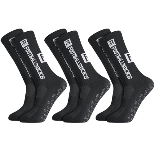 3 Paare Fußballsocken Herren Schwarz Fußball Socken Anti Rutsch Grip Sportsocken Atmungsaktiv Fussball Socken 31-34 für Fussball Basketball Laufen 3 Paare Fußballsocken Herren Schwarz Fußball Socken Anti Rutsch Grip Sportsocken Atmungsaktiv Fussball Socken 31-34 für Fussball Basketball Laufen von Apricitie
