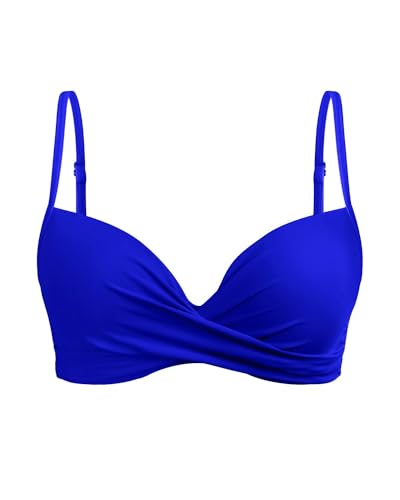 Aqua Eve Damen-Bikinioberteil mit Bügel, Push-Up-BH, Badeanzug, Oberteil, gepolstert, Badeanzug, Königsblau, XL von Aqua Eve