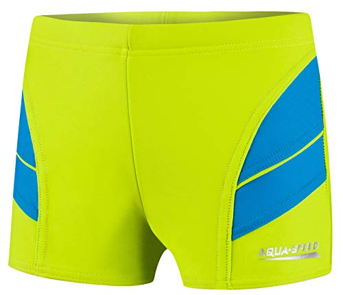 Aqua Speed Badehose Kinder Jungen + gratis eBook | Enge Schwimmhose Jungs | UV Schwimmbekleidung | Swimwear Boys | 82. Grün Blau Gr. 128 | Andy von Aqua Speed