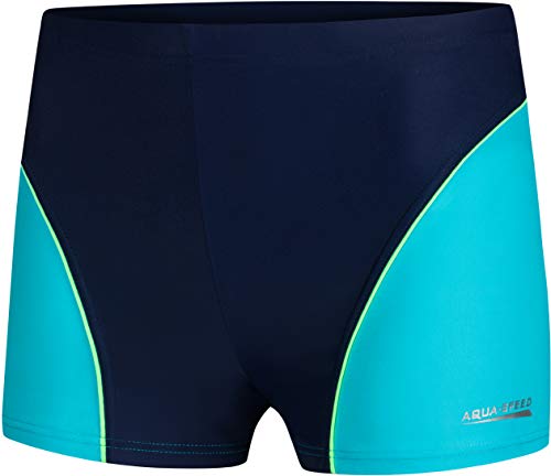 Aqua Speed Badehose Kinder Jungen + gratis eBook | Swimwear Boy | Schwimmhosen eng kurz für Jungs | Badepants | Gr. 104 | 42. Blau Turquoise | Leo von Aqua Speed