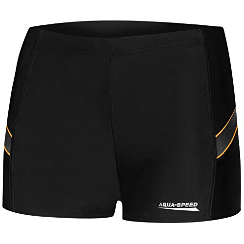 Aqua Speed Enge Badehose für Männer + gratis eBook | Wettkampf Schwimmhose Herren | Sport Schwimmbekleidung | Wiliam, Gr. XXL, 133 Black Grey orange von Aqua Speed