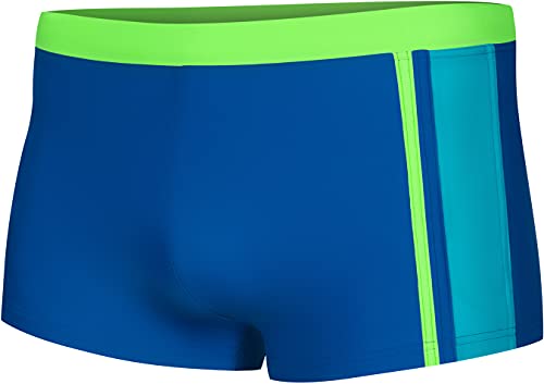 Aqua Speed Max Jungen Badehose | Schwimmhose | 110-152 cm | Modern UV-Schutz | Chlor resistent | Kordelzug 28. Blau/H.Grün/Turquoise - Max Gr. 146 von Aqua Speed