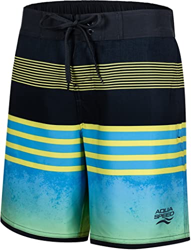 Aqua Speed Nolan Herren Badeshorts | Bermudashorts | Badehose | Strandhose | Schwimmhose, Farbe:Noland Grau/Grün/blau, Größe:XL von Aqua Speed