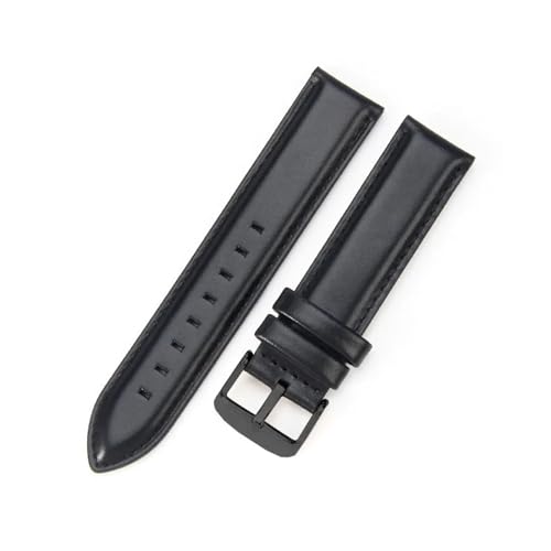 Aqxycvb For Uhr Strap Frauen Qualität Echtes Leder Armband 12/13mm 14mm 17mm 18mm 19mm 20mm 22mm Männer Armband (Color : Black-Black, Size : 17mm) von Aqxycvb