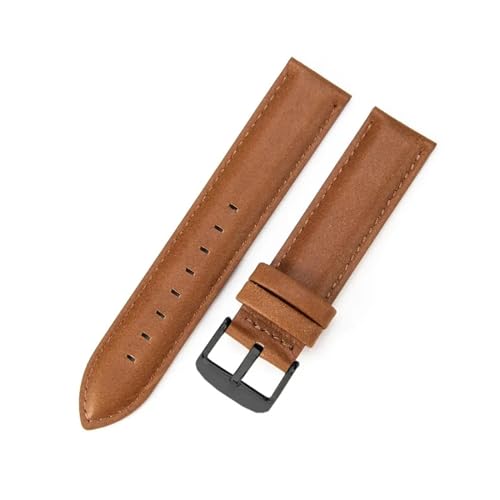 Aqxycvb For Uhr Strap Frauen Qualität Echtes Leder Armband 12/13mm 14mm 17mm 18mm 19mm 20mm 22mm Männer Armband (Color : Brown-Black, Size : 18mm) von Aqxycvb