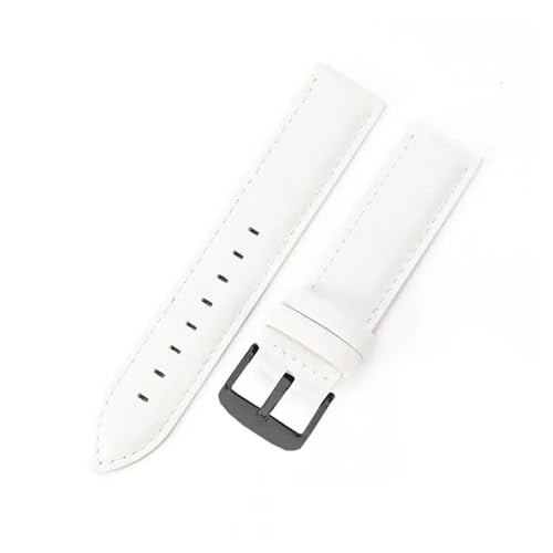 Aqxycvb For Uhr Strap Frauen Qualität Echtes Leder Armband 12/13mm 14mm 17mm 18mm 19mm 20mm 22mm Männer Armband (Color : White-Black, Size : 13mm) von Aqxycvb