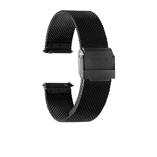 Aqxycvb Mesh-Uhrenarmband for Uhren-Milanese-Armband 12 13 14 15 16 17 18 19 20 21 22 23 24 mm Männer Frauen Stahl-Uhrenarmband-Werkzeuge (Color : Black, Size : 14mm) von Aqxycvb