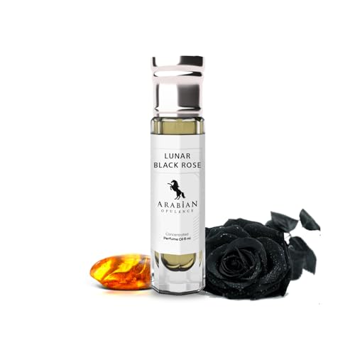 Arabian Opulence FR184 LUNAR BLACK ROSE Roll-on Parfümöl | Konzentriertes Parfüm Körperöl | Langanhaltendes Parfüm auf Ölbasis für Männer | Reisegröße Alkoholfreies weiches Parfümöl Fläschchen (6ml) von Arabian Opulence