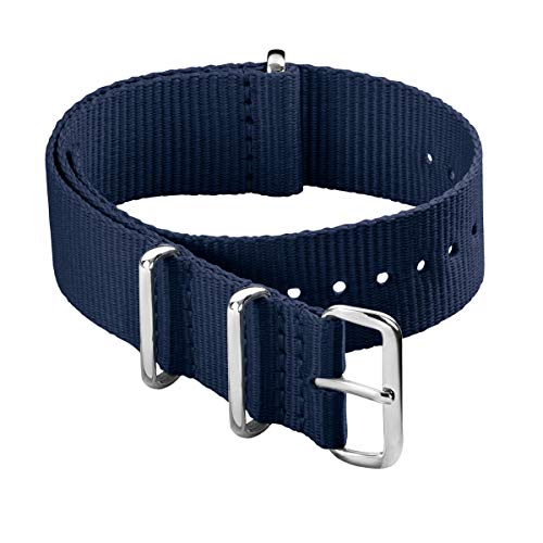 Archer Watch Straps - Klassische NATO-Nylon-Armbänder - Uhrenarmband (Marineblau, 18mm) von Archer Watch Straps