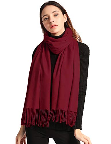 Arctic Penguin Pashmina Schal Kaschmir Stolen Damen Schultertuch für Frauen Hochzeit Kaschmirschal Herren Umschlagtuch Winter/ (Rotwein) von Arctic Penguin