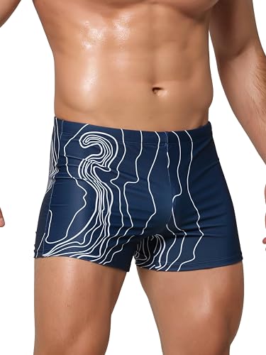 Arcweg Badehose Herren Eng Kurz Badeshorts mit Tunnelzug Elastische Schwimmhose mit herausnehmbarem Pad Wassersport Kurze Hose UV Schutz Schwimmwear Marinewelle S(EU Arcweg Badehose Herren Eng Kurz Badeshorts mit Tunnelzug Elastische Schwimmhose mit herausnehmbarem Pad Wassersport Kurze Hose UV Schutz Schwimmwear Marinewelle S(EU von Arcweg