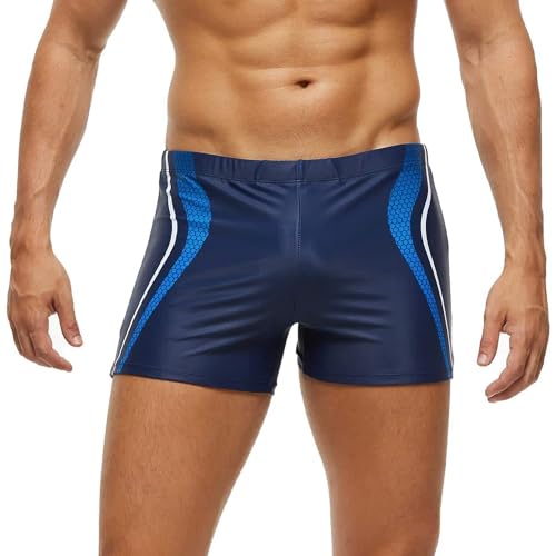 Arcweg Badehose Herren Eng Kurz Badeshorts mit Tunnelzug Elastische Schwimmhose mit herausnehmbarem Pad Wassersport Kurze Hose UV Schutz Schwimmwear XL（EU von Arcweg