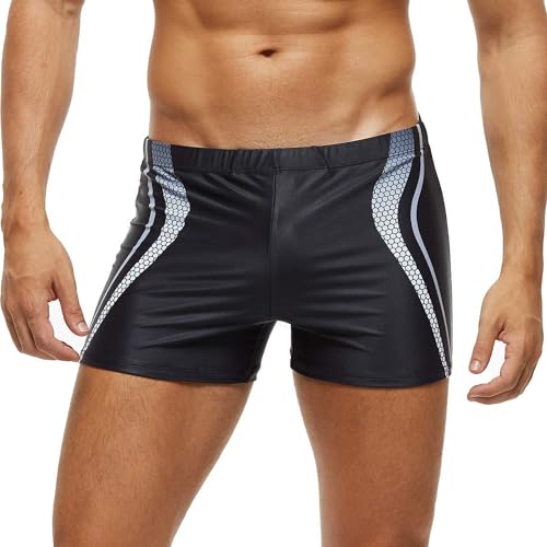 Arcweg Badehose Herren Eng Kurz Badeshorts mit Tunnelzug Elastische Schwimmhose mit herausnehmbarem Pad Wassersport Kurze Hose UV Schutz Schwimmwear M（EU von Arcweg