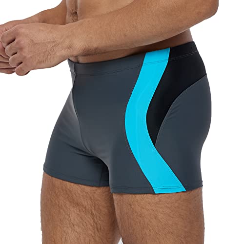 Arcweg Badehose Herren Eng Kurz Badeshorts mit Tunnelzug Schwimmhose Wassersport Kurze Hose UV Schutz Jungen Schwimmwear Schulschwimmen Grau L（EU von Arcweg