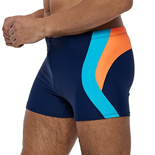 Arcweg Badehose Herren Eng Kurz Badeshorts mit Tunnelzug Schwimmhose Wassersport Kurze Hose UV Schutz Jungen Schwimmwear Schulschwimmen Navy blau S（EU von Arcweg