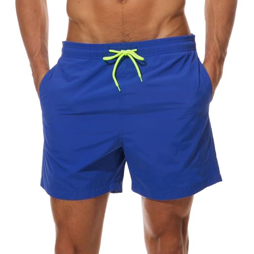 Arcweg Badehose für Herren Jungen Badeshorts für Männer Kurz Schnelltrocknend Beachshorts Boardshorts Strand Shorts mit Mesh-Futter und Verstellbarem Tunnelzug New Blau M(EU) von Arcweg