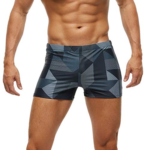 Arcweg Herren Badehose Sport Boxer Bademode Unterwäsche Kordelzug Sommer Strand Board Shorts Elastische Badeanzug Unterteil, geometrisches muster, X-Large von Arcweg