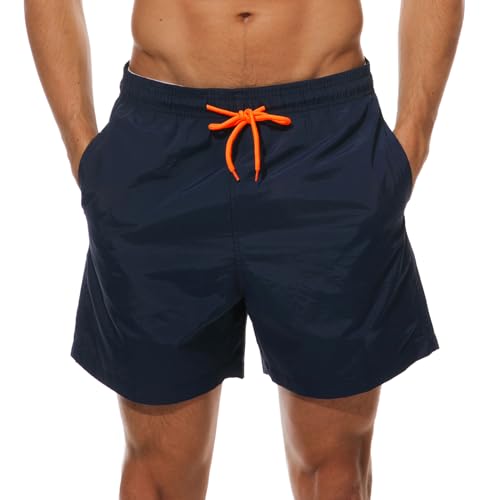 Arcweg Herren Jungen Badeshorts Kurz Badehose Vielfarbig Schnelltrocknend Beachshorts Boardshorts Strand Shorts New Dunkelblau L(EU) von Arcweg